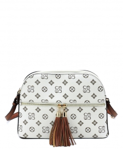 Monogrammed Multi Compartment Crossbody Bag CS2673 IVORY/TAN